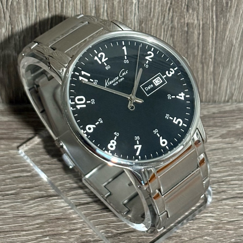 Black Kenneth Cole Iconic Stainless Steel Men’s Watch With New Battery